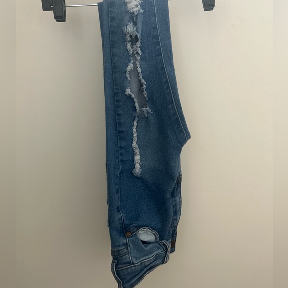 Dark wash high waisted distress jeans - Picture 2 of 2